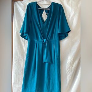 City Chic Tie front knee length dress size 16 Teal